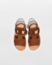 Du Loua Sandale "du Alfie" - Cognac Dot Suede